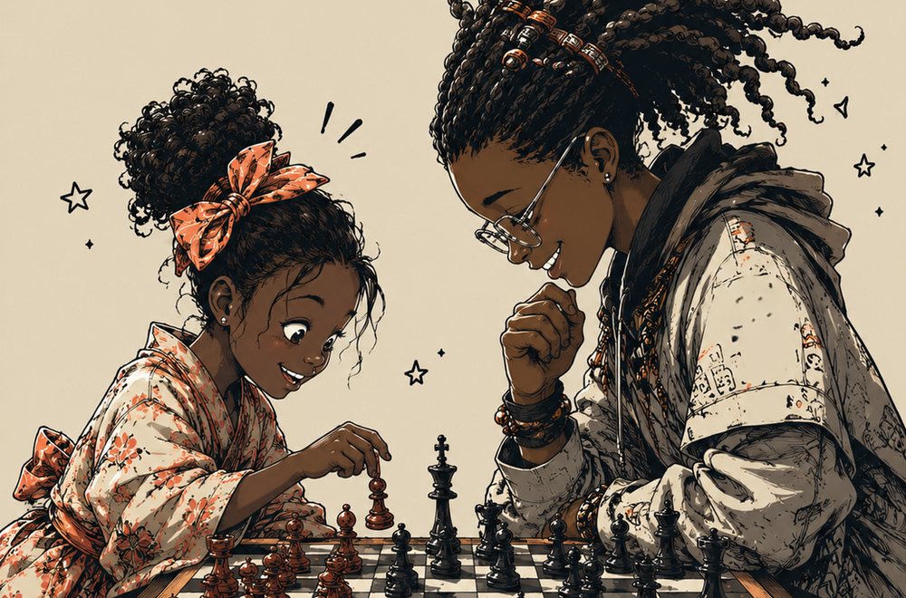 Illustration de deux joueuses concentrées sur une partie
