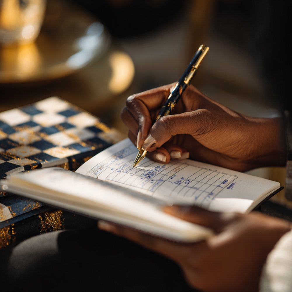 Feuille de notation remplie pendant une partie